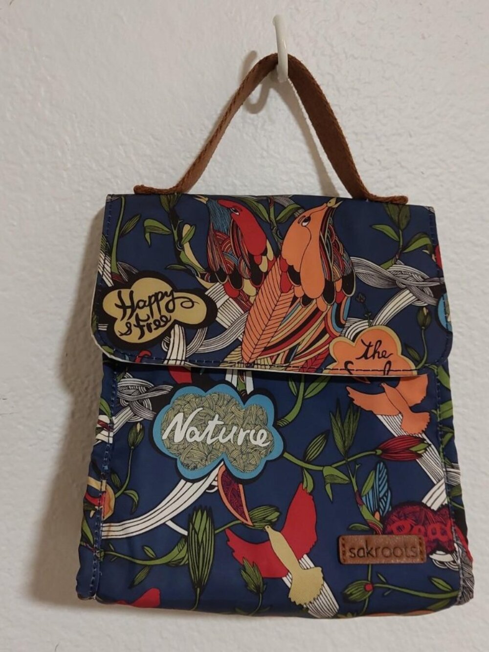 The Sak blue floral peace birds sakroots navy straps #floral #boho #backpack ple